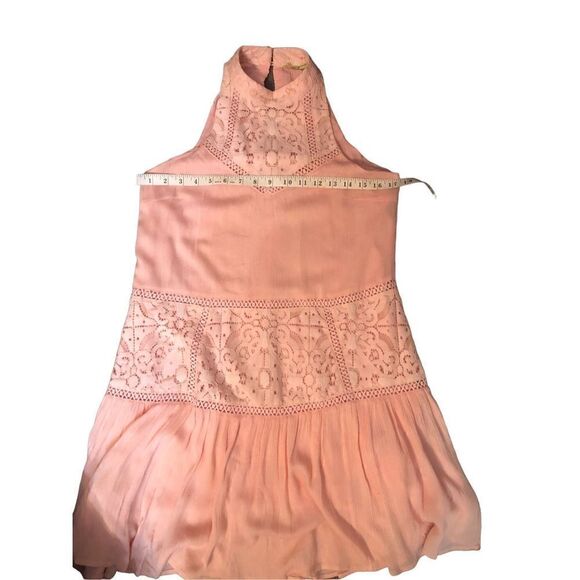 Gianni Bini Blush Pink Halter Strapless Lace Overlay Dress - Size XS - Picture 11 of 14